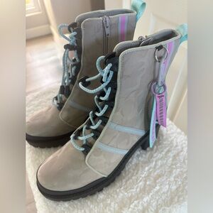 Steve Madden| BetaMax Combat Boots-Grey, Pink, Blue| Size 9 | New w/o Box